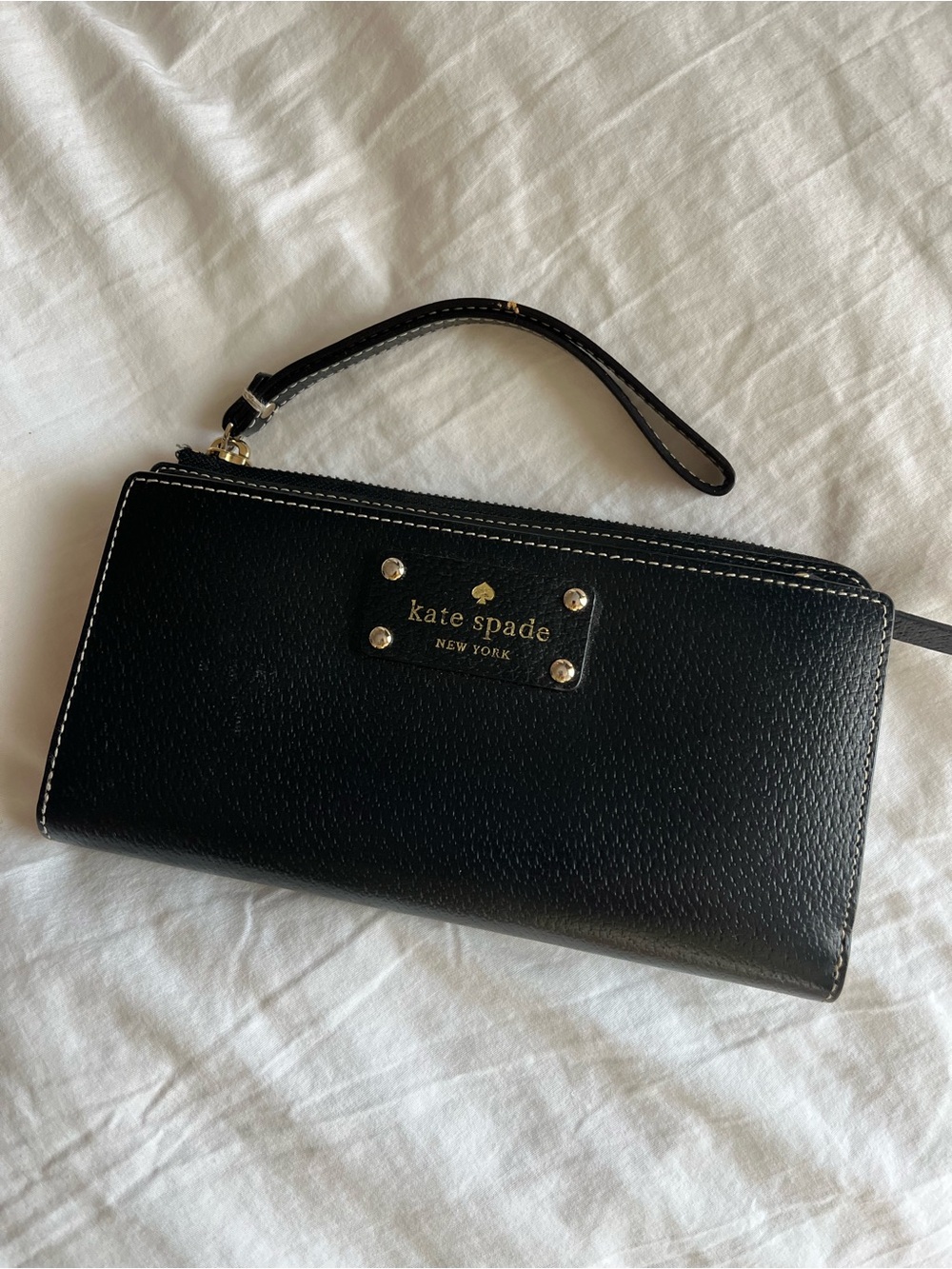 Kate Spade Black Leather Wallet Wristlet